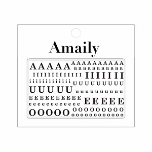 Amaily 네일씰 No.4-10 모음 알파벳 블랙