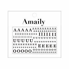 Amaily 네일씰 No.4-10 모음 알파벳 블랙
