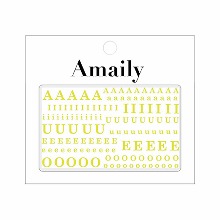 Amaily 네일씰 No.4-12 모음 알파벳 옐로우 그린
